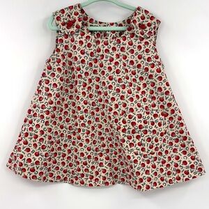 Vintage 70’s Cottagecore Farmhouse Schoolhouse Apple Fruit Print Pinafore Dress